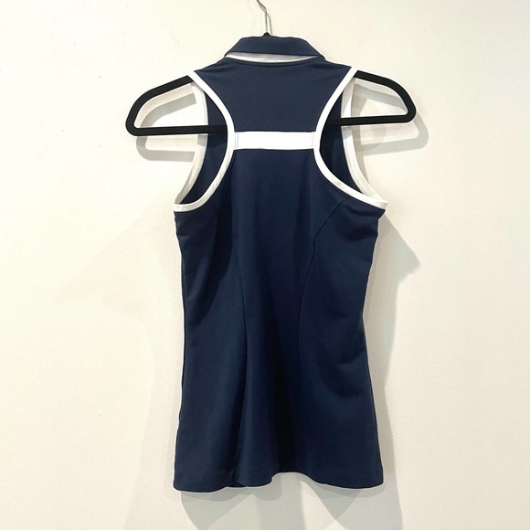 Nike Golf Navy Performance Dri- Fit Sleeveless Collared Shirt - Picture 2 of 5